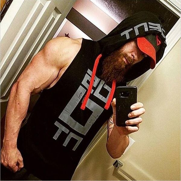 men hooded sleeveless undershirt cotton man vest waistcoat sleeveless tank mens workout fitness hoodies sweatshirts wholesale, White;black
men hooded sleeveless undershirt cotton man vest waistcoat sleeveless tank mens workout fitness hoodies sweatshirts wholesale, White;black