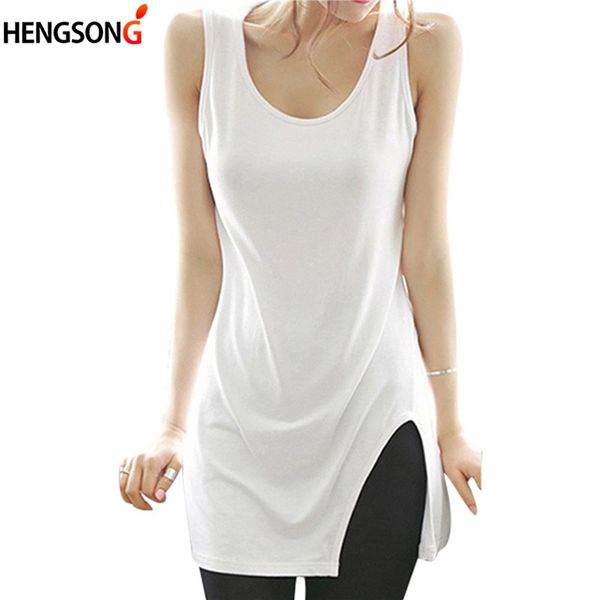 summer tank women sleeveless side split long vest ladies white / black casual shirt women nq868218
summer tank women sleeveless side split long vest ladies white / black casual shirt women nq868218