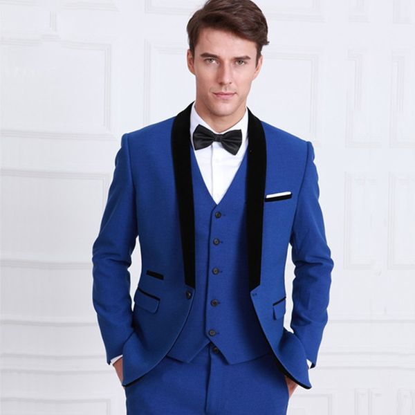 royal blue formal groomsmen wedding tuxedos 2018 black shawl lapel groom men suits three piece jacket pants vest, White;black
royal blue formal groomsmen wedding tuxedos 2018 black shawl lapel groom men suits three piece jacket pants vest, White;black