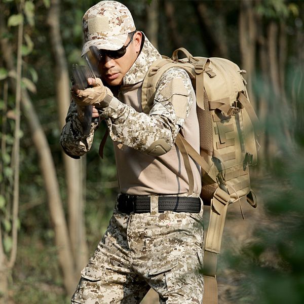 tactical clothes camouflage uniform war game frog suits t shirt + pant men cs combat sets + knee pad elbow pad, Gray
tactical clothes camouflage uniform war game frog suits t shirt + pant men cs combat sets + knee pad elbow pad, Gray
