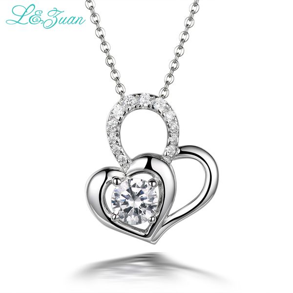 l&zuan 925 sterling silver 1.06ct stone double heart pendant simple necklace jewelry with silver chain for women christmas gift
l&zuan 925 sterling silver 1.06ct stone double heart pendant simple necklace jewelry with silver chain for women christmas gift