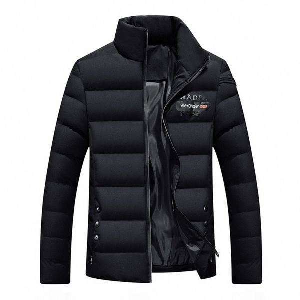 2018 autumn winter men's down coat casual pocket button thermal jacket coat solid warm turtleneck male, Black
2018 autumn winter men's down coat casual pocket button thermal jacket coat solid warm turtleneck male, Black