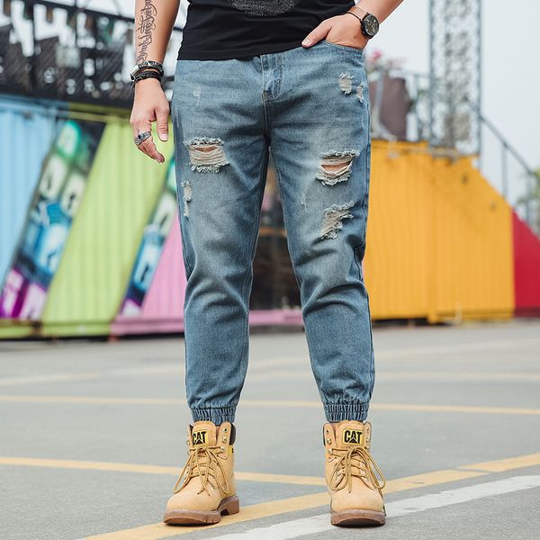 2018 spring/autumn men new fashion leisure hole loose fertilizer increasing beam foot harem jeans large size 3xl 4xl 5xl 6xl, Blue
2018 spring/autumn men new fashion leisure hole loose fertilizer increasing beam foot harem jeans large size 3xl 4xl 5xl 6xl, Blue