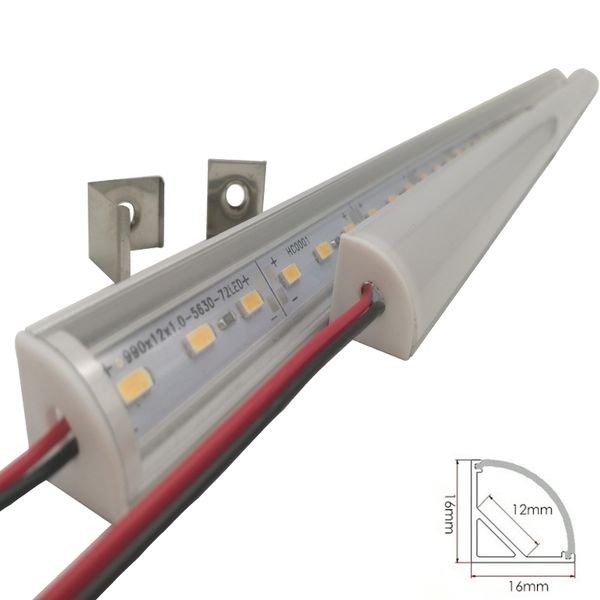 Wall Corner Led Bar Light Dc 12v 50cm Smd 5730 Rigid Led Strip Light 45 Degree Corner Aluminum Profile For Kitchen Under Cabinet