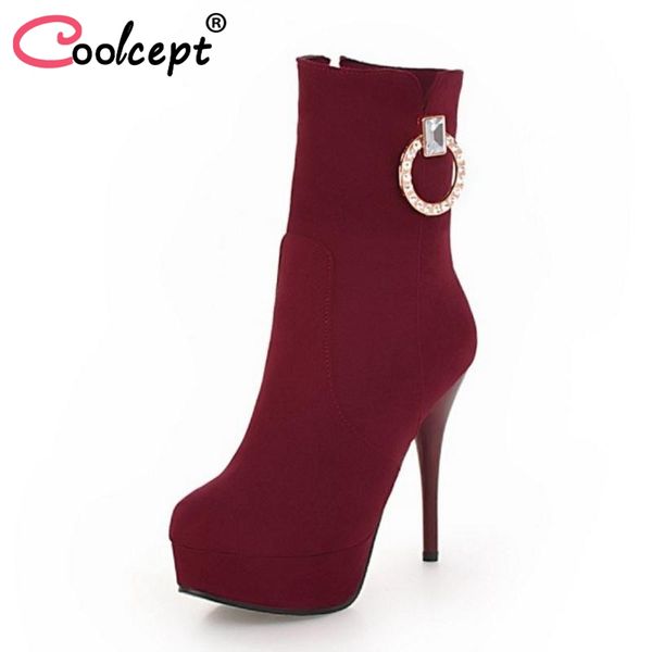coolcept 4 colors size 32-48 woman boots high heel half short boots fur winter warm ladies shoes high platform shoes footwear, Black
coolcept 4 colors size 32-48 woman boots high heel half short boots fur winter warm ladies shoes high platform shoes footwear, Black