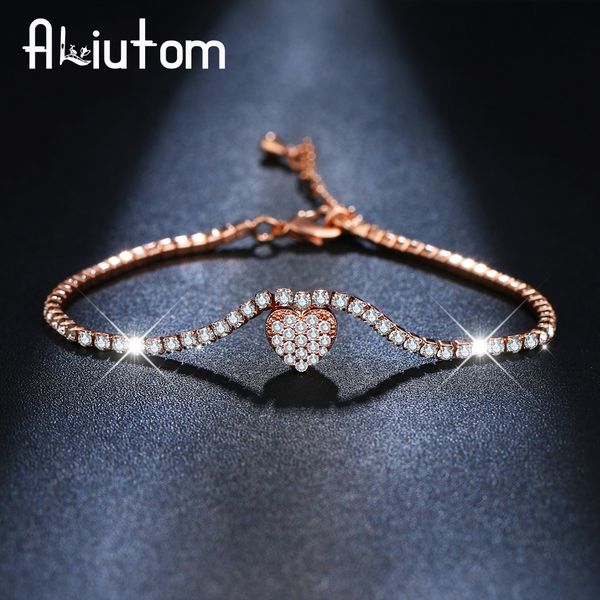 aliutom fashion rose gold zircon heart bracelet women's romantic wedding jewelry 2 colors 2018 new, Black
aliutom fashion rose gold zircon heart bracelet women's romantic wedding jewelry 2 colors 2018 new, Black