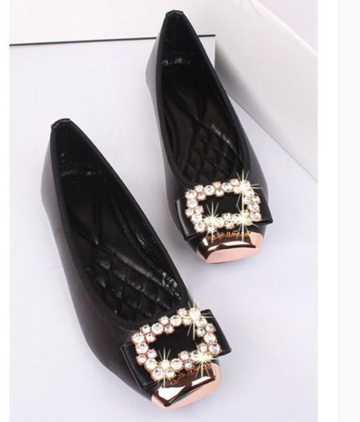 send autumn new style flat bottom shallow mouth water drill square head womens shoes, Black
send autumn new style flat bottom shallow mouth water drill square head womens shoes, Black