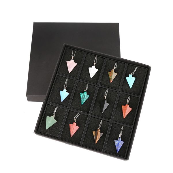 12pcs/lot fashion assorted natural stones arrow charms pendants for jewelry marking 2018, Black
12pcs/lot fashion assorted natural stones arrow charms pendants for jewelry marking 2018, Black