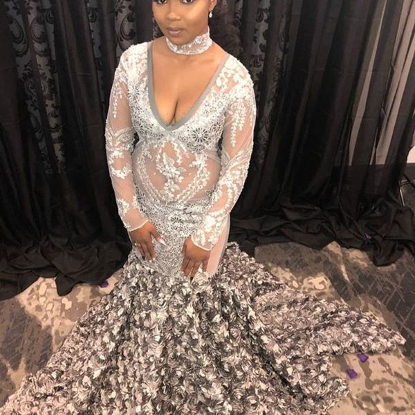 stunning mermaid prom dress long sleeve deep v-neck lace appliques vestidos de fiesta glamorous 3d floral train 2018 prom dress cheap, Black
stunning mermaid prom dress long sleeve deep v-neck lace appliques vestidos de fiesta glamorous 3d floral train 2018 prom dress cheap, Black