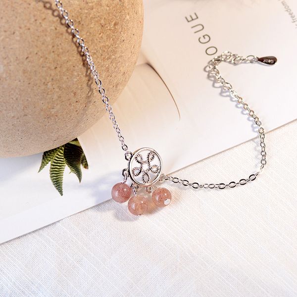 anenjery natural strawberry crystal tassel bracelet for women girl gift 925 sterling silver hollow flower bracelet s-b178, Black
anenjery natural strawberry crystal tassel bracelet for women girl gift 925 sterling silver hollow flower bracelet s-b178, Black
