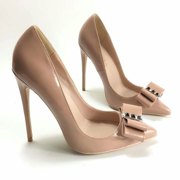 woman women lady 2019 nude patent leather bow spikes poined toes wedding heels stiletto high heels shoes bottom pump 12cm red, Black
woman women lady 2019 nude patent leather bow spikes poined toes wedding heels stiletto high heels shoes bottom pump 12cm red, Black