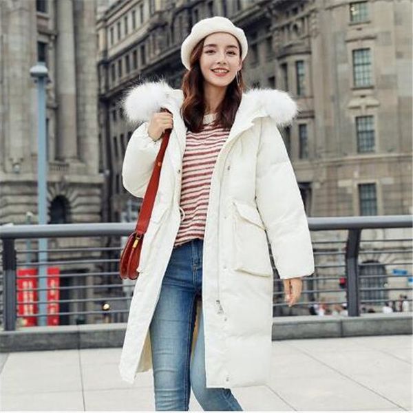 winter long coat 2018 new women slim fit big fur collar hooded snow down parka female outdoor casual thickening warm solidjacket, Black
winter long coat 2018 new women slim fit big fur collar hooded snow down parka female outdoor casual thickening warm solidjacket, Black