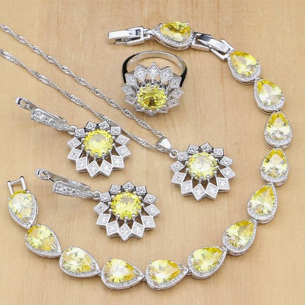 sunflower 925 silver jewelry sets yellow zircon stones white cz for women wedding earrings/pendant/rings/bracelet/necklace set, Slivery;golden
sunflower 925 silver jewelry sets yellow zircon stones white cz for women wedding earrings/pendant/rings/bracelet/necklace set, Slivery;golden