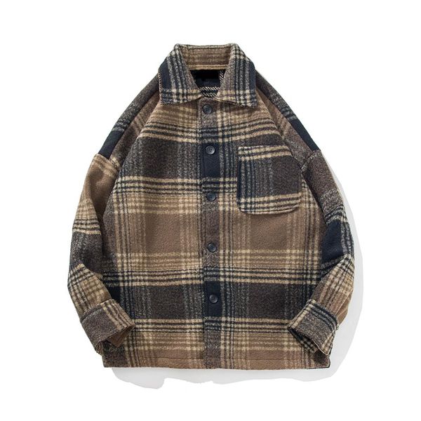 men's wool & blends fashion korean leisure lattice worsted turn down collar loose jaket men 2021 winter vintage style plaid clothes, Black
men's wool & blends fashion korean leisure lattice worsted turn down collar loose jaket men 2021 winter vintage style plaid clothes, Black