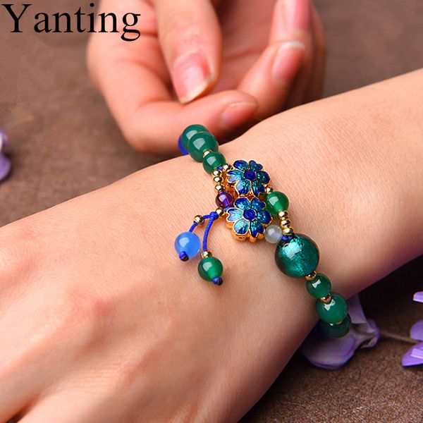 yanting natural stone beads bracelets for women glass glazed vintage handmade ethnic cloisonne flower bracelet female gift 028, Black
yanting natural stone beads bracelets for women glass glazed vintage handmade ethnic cloisonne flower bracelet female gift 028, Black