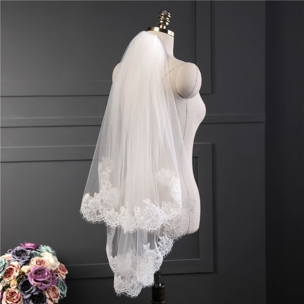 2018 white ivory wedding veil appliques lace beaded bridal veils bride wedding accessories for wedding dresses qc1179, Black
2018 white ivory wedding veil appliques lace beaded bridal veils bride wedding accessories for wedding dresses qc1179, Black