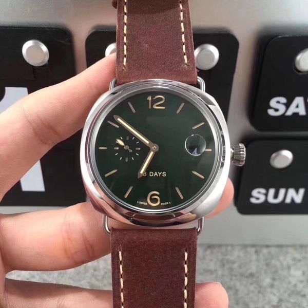 new men's watch stable automatic movement 44mm 00735 00736 316 steel mineral super strong glass leather strap men's watch, Slivery;brown
new men's watch stable automatic movement 44mm 00735 00736 316 steel mineral super strong glass leather strap men's watch, Slivery;brown