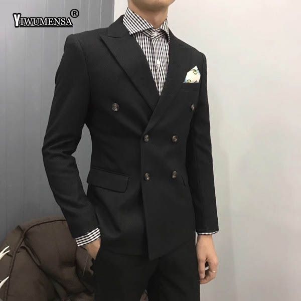terno masculino slim fit mens suits with pants custom made double breasted man suit blazer wedding suits for men groom gowns, White;black
terno masculino slim fit mens suits with pants custom made double breasted man suit blazer wedding suits for men groom gowns, White;black
