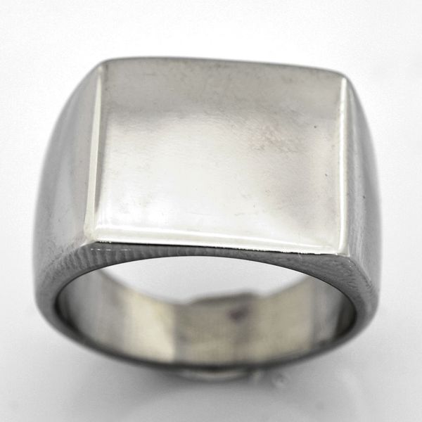 stainless steel mens or womens jewelry engravalbe high polishing square signet ring gift for boys girls 05w24, Silver
stainless steel mens or womens jewelry engravalbe high polishing square signet ring gift for boys girls 05w24, Silver