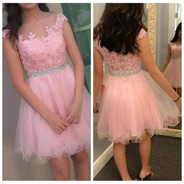 2019 new pink mini short junior homecoming dresses zipper back appliques a line tulle lace appliques cocktail party dresses prom dresses, Blue;pink
2019 new pink mini short junior homecoming dresses zipper back appliques a line tulle lace appliques cocktail party dresses prom dresses, Blue;pink