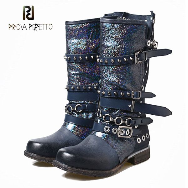 prova perfetto new style rivet metal decor women motorcycle boot genuine leather belt buckle thick bottom warm winter short boot, Black
prova perfetto new style rivet metal decor women motorcycle boot genuine leather belt buckle thick bottom warm winter short boot, Black