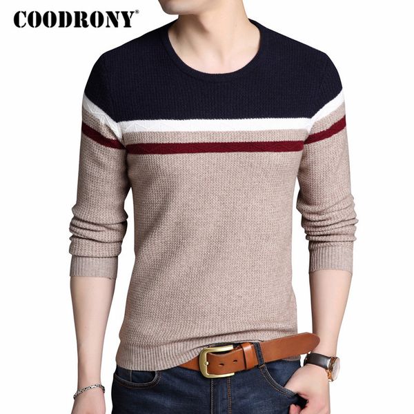 coodrony thick warm pullover men casual striped o-neck sweater men clothing 2018 autumn winter sweaters slim fit pull homme 8159, White;black
coodrony thick warm pullover men casual striped o-neck sweater men clothing 2018 autumn winter sweaters slim fit pull homme 8159, White;black