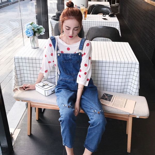 denim jumpsuit embroidery rompers overalls denim jeans pants suspender vintage casual trousers pockets high waist women's jeans, Blue
denim jumpsuit embroidery rompers overalls denim jeans pants suspender vintage casual trousers pockets high waist women's jeans, Blue
