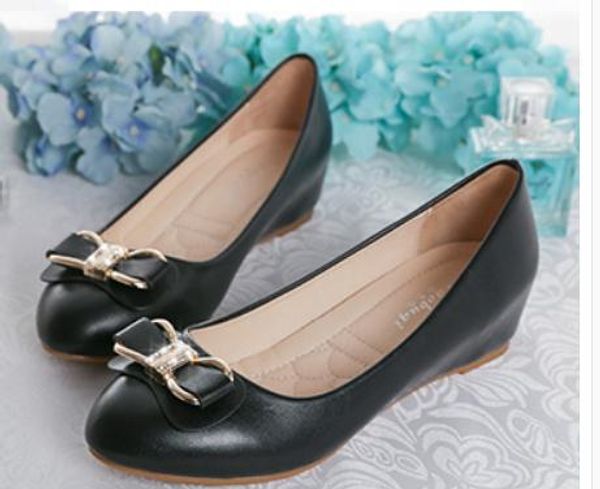 send 2018 new style spring and summer shallow mouth korean slope heel women single shoes, Black
send 2018 new style spring and summer shallow mouth korean slope heel women single shoes, Black
