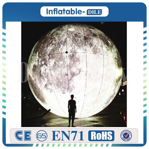 2.5m Giant Inflatable Moon, Inflatable Moon Ball, Moon Balloon For Events With Ing
