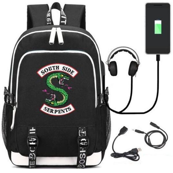 2018 new riverdale southside serpents backpacks school bag usb charging port lock headphone travel school students bag
2018 new riverdale southside serpents backpacks school bag usb charging port lock headphone travel school students bag