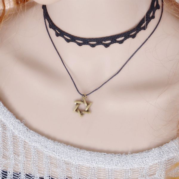 bohemian style multilayer retro lace choker with star of david charms pendants bohemia necklace, Golden;silver
bohemian style multilayer retro lace choker with star of david charms pendants bohemia necklace, Golden;silver