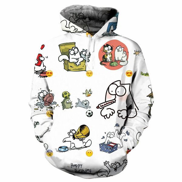 новые моды для мужчин / женщин мультфильм милый simon cat 3d смешно печатных crewneck толстовка толстовки мода повседневная толстовки h277, Black
новые моды для мужчин / женщин мультфильм милый simon cat 3d смешно печатных crewneck толстовка толстовки мода повседневная толстовки h277, Black