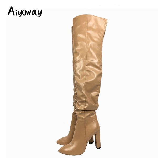 aiyoway fashion women ladies pointed toe high heel over the knee boots block heel slouchy winter dress shoes beige us size 5~15, Black
aiyoway fashion women ladies pointed toe high heel over the knee boots block heel slouchy winter dress shoes beige us size 5~15, Black