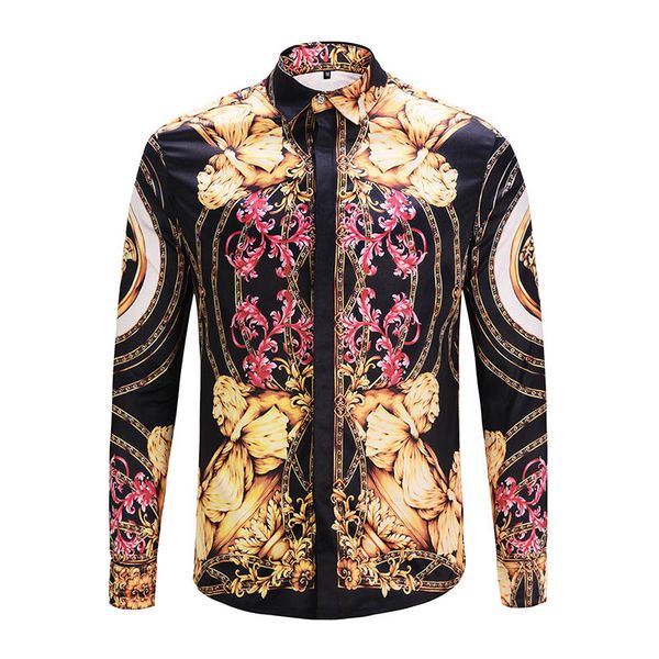 2018 fashion of men floral wave print overhe colour mixture luxury casual harajuku shirts long sleeved patchwork men's medusa shirts, White;black
2018 fashion of men floral wave print overhe colour mixture luxury casual harajuku shirts long sleeved patchwork men's medusa shirts, White;black