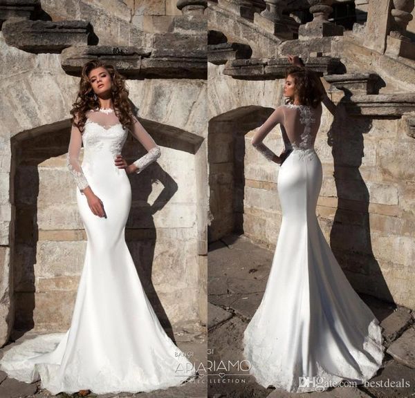 vestidos de noivia sheer long sleeve mermaid wedding dresses 2018 appliqued lace summer beach bridal gowns for weddings ba9887, White
vestidos de noivia sheer long sleeve mermaid wedding dresses 2018 appliqued lace summer beach bridal gowns for weddings ba9887, White