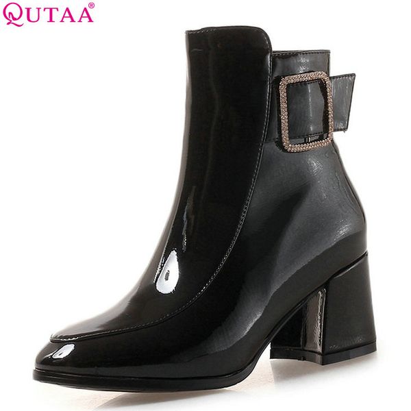 qutaa 2019 women ankel boots pu leather all math platform women shoes square high heel motorcycle boots size 34-43, Black
qutaa 2019 women ankel boots pu leather all math platform women shoes square high heel motorcycle boots size 34-43, Black