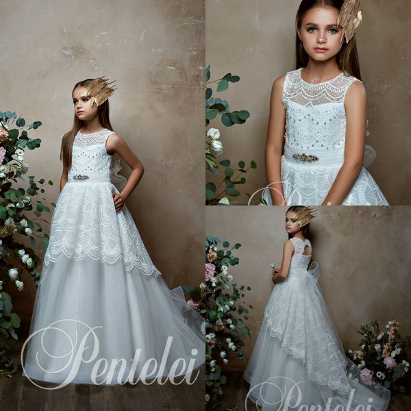 cute flower girl dresses a line jewel neck sweep train sleeveless lace girls pageant dress with belt crystal pearls kids wedding gowns, White;blue
cute flower girl dresses a line jewel neck sweep train sleeveless lace girls pageant dress with belt crystal pearls kids wedding gowns, White;blue