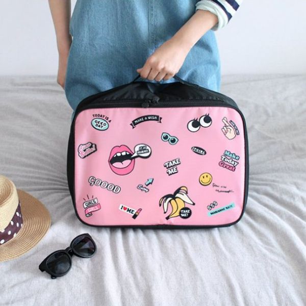 cartoon print lips eye multi-function travel storage bag cute female student large capacity bag
cartoon print lips eye multi-function travel storage bag cute female student large capacity bag