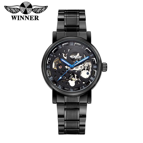 winner men's watches full black stainless steel transparent automatic mechanical watch skeleton clock female relogio masculino, Slivery;brown
winner men's watches full black stainless steel transparent automatic mechanical watch skeleton clock female relogio masculino, Slivery;brown