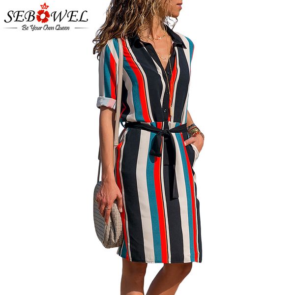 sebowel summer women striped boho beach dress 2018 autumn plus size female casual loose button shirt dress ladies dresses, White;black
sebowel summer women striped boho beach dress 2018 autumn plus size female casual loose button shirt dress ladies dresses, White;black