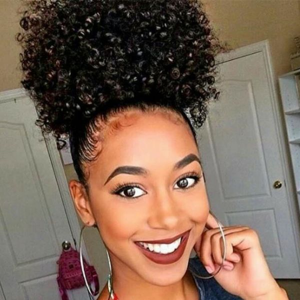 african american afro short kinky curly wrap drawstring puff ponytail bun extension, Black
african american afro short kinky curly wrap drawstring puff ponytail bun extension, Black