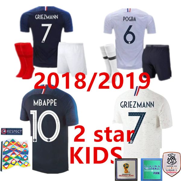 2 star KIDS kit pogba soccer Jersey 2018 World Cup 18 19 PAYET DEMBELE MBAPPE GRIEZMANN KANTE national football shirts COMAN AWAY whit
2 star KIDS kit pogba soccer Jersey 2018 World Cup 18 19 PAYET DEMBELE MBAPPE GRIEZMANN KANTE national football shirts COMAN AWAY whit