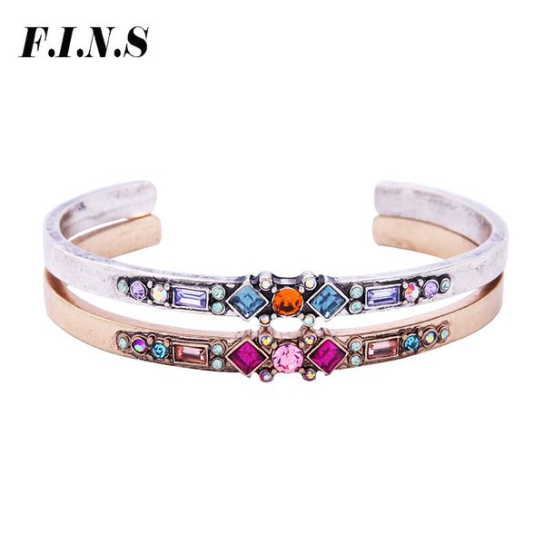 f.i.n.s antique gold silver color alloy colorful crystal bracelets bangles 2018 vintage open bangle for women female accessories, Black
f.i.n.s antique gold silver color alloy colorful crystal bracelets bangles 2018 vintage open bangle for women female accessories, Black