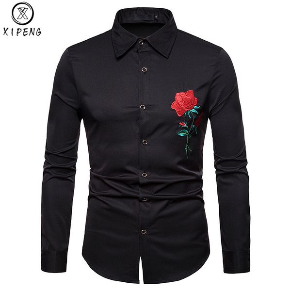 rose flower embroidery shirt men 2018 fashion gentleman mens dress shirt slim fit button down party wedding dinner chemise homme, White;black
rose flower embroidery shirt men 2018 fashion gentleman mens dress shirt slim fit button down party wedding dinner chemise homme, White;black