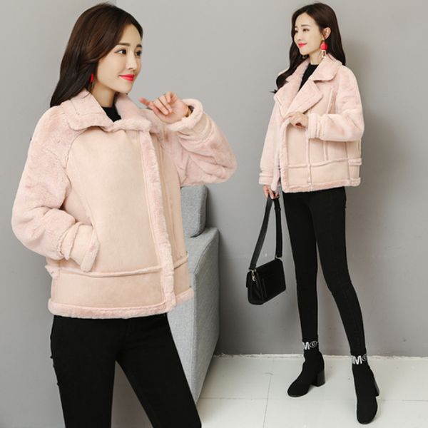 2018 new women's leather jacket autumn winter long sleeve ladies turn down collar patchwork wool suede moto biker jackets, Black
2018 new women's leather jacket autumn winter long sleeve ladies turn down collar patchwork wool suede moto biker jackets, Black