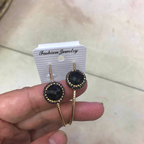 faceted classic black crystal stone charm pave black golden rhinestone beads charms big loop hoop earrings for women, Golden;silver
faceted classic black crystal stone charm pave black golden rhinestone beads charms big loop hoop earrings for women, Golden;silver