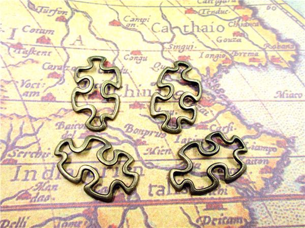 45pcs--puzzle piece charms, antique brass tone jigsaw puzzle pendants/charms,jewelry making 30x17mm, Bronze;silver
45pcs--puzzle piece charms, antique brass tone jigsaw puzzle pendants/charms,jewelry making 30x17mm, Bronze;silver