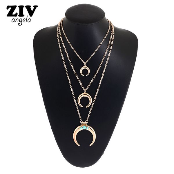 2017 new sale minimalist crescent moon gold long necklace multilayer women jewelry chain pendant necklace, Silver
2017 new sale minimalist crescent moon gold long necklace multilayer women jewelry chain pendant necklace, Silver