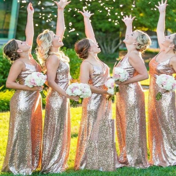 shinning sequined sheath bridesmaid dresses with v neck spaghetti strap backless gold bridesmaid dress long maid of honor gowns, White;pink
shinning sequined sheath bridesmaid dresses with v neck spaghetti strap backless gold bridesmaid dress long maid of honor gowns, White;pink