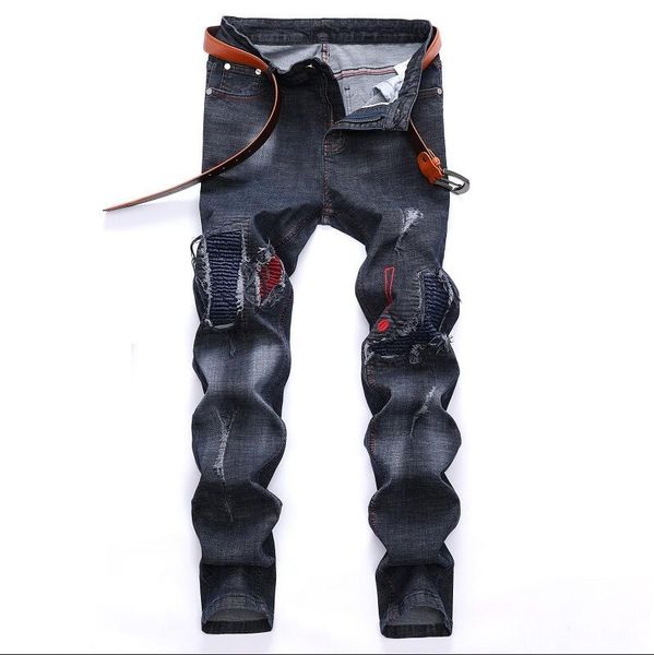 fashion mens ripped patches slim fit jeans designer big size straight leg motocycle biker denim pants trousers size 29-42 jb9701, Blue
fashion mens ripped patches slim fit jeans designer big size straight leg motocycle biker denim pants trousers size 29-42 jb9701, Blue